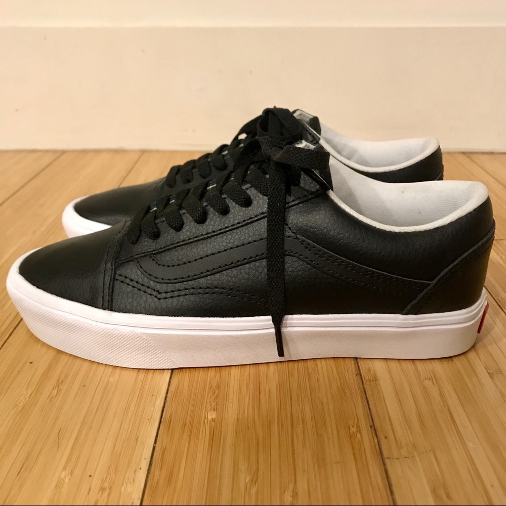 VANS Custom Old Skool Lites in Black Leather